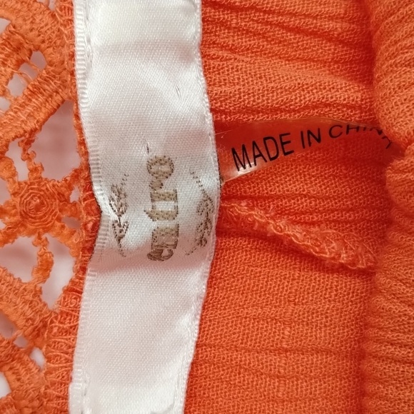 Entro women's small oversized salmon crochet neck textured blouse - Picture 12 of 12